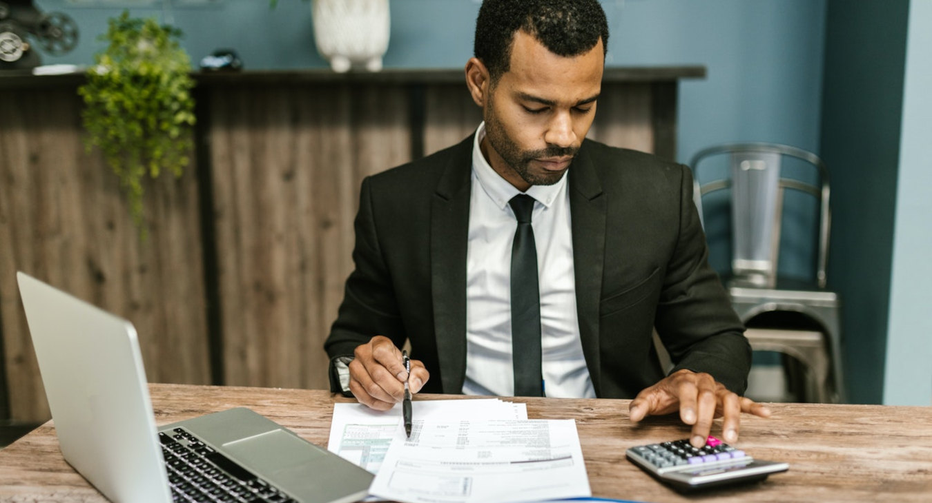 Man engaged in Financial Forecasting 