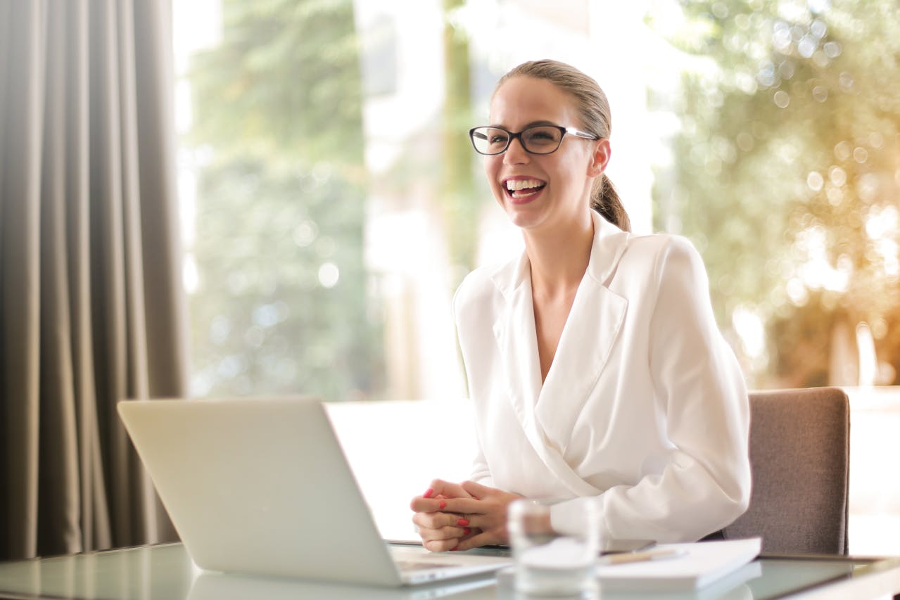 Happy business woman