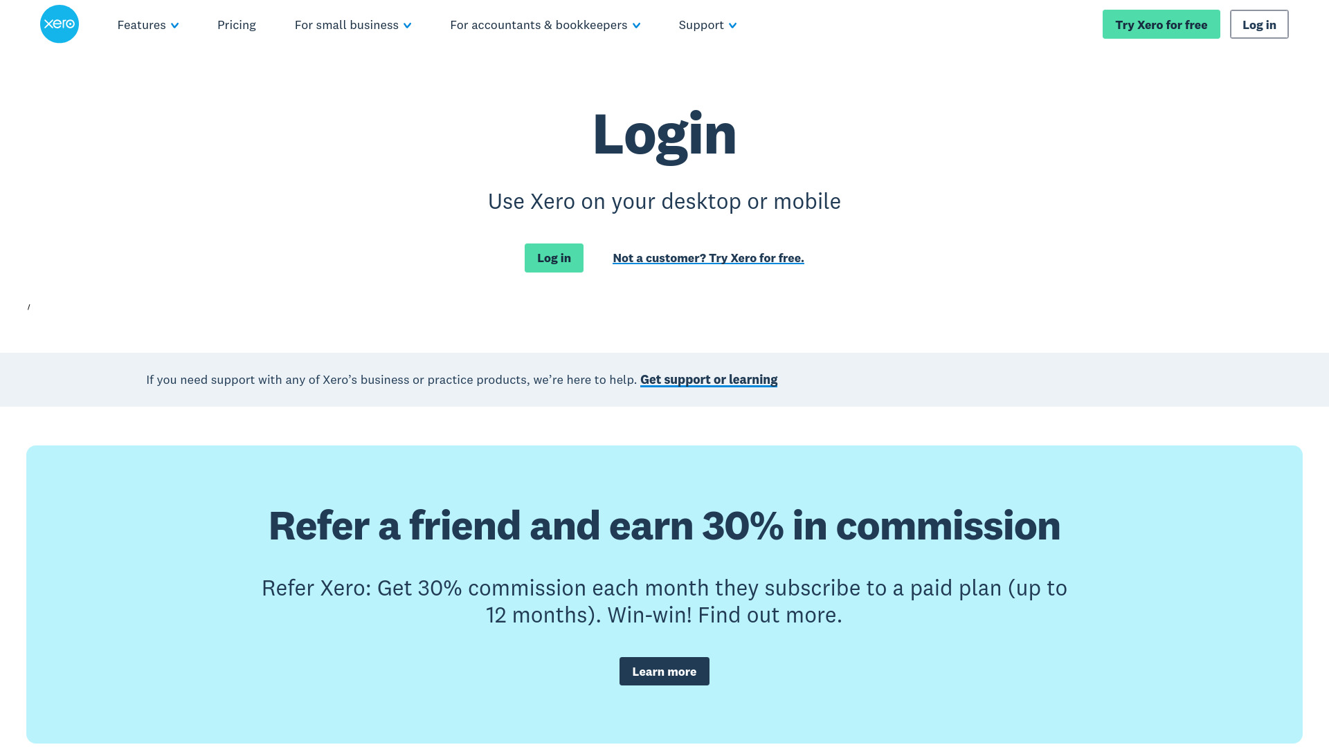Xero login